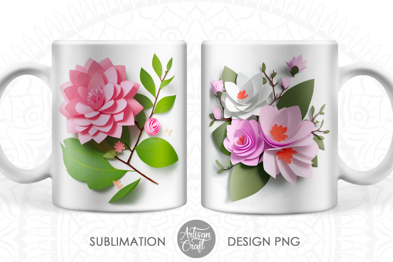 3d-flowers-mug-sublimation-designs-11oz-mug-png-floral-mug-png