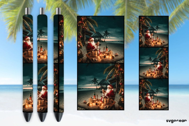 christmas-in-july-pen-wraps-santa-on-the-beach-sublimation