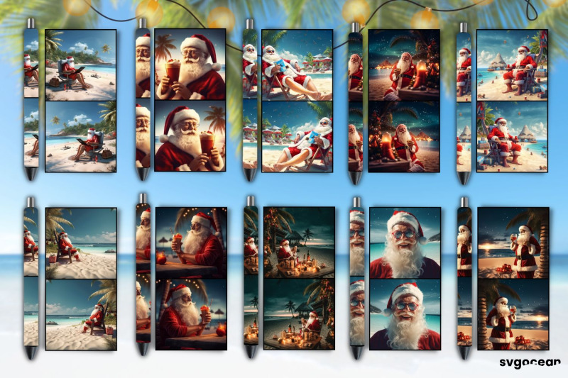 christmas-in-july-pen-wraps-santa-on-the-beach-sublimation