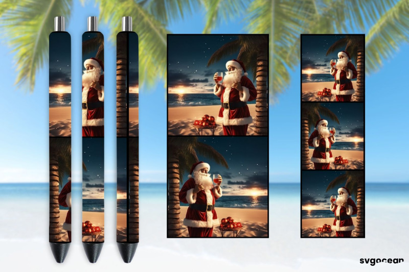 christmas-in-july-pen-wraps-santa-on-the-beach-sublimation