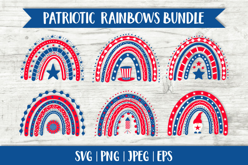 american-rainbows-bundle-cute-patriotic-clipart-svg