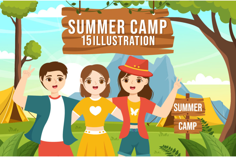 15-summer-camp-vector-illustration