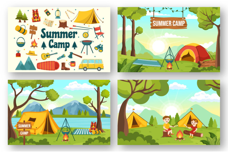 15-summer-camp-vector-illustration