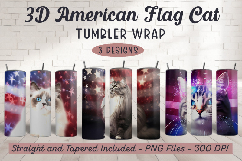 3d-american-flag-cat-tumbler-wrap