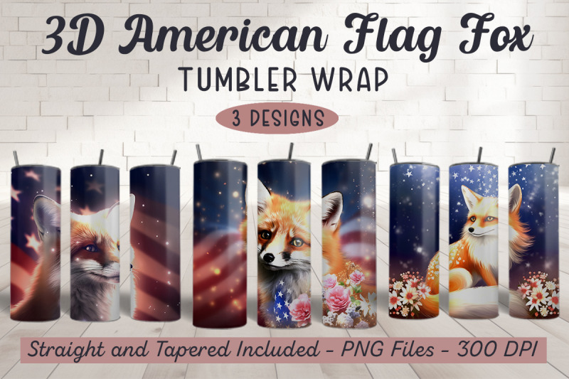 3d-american-flag-fox-tumbler-wrap