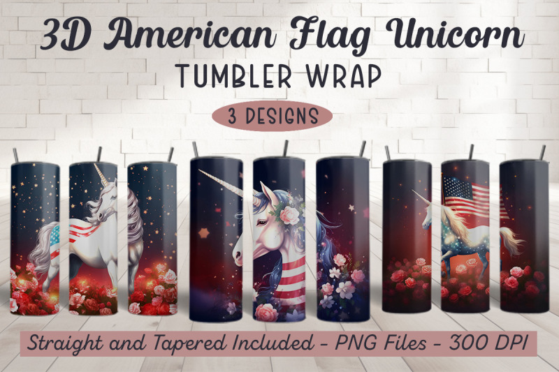 3d-american-flag-unicorn-tumbler-wrap