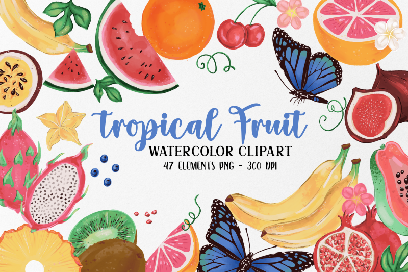 watercolor-tropical-fruits-clipart-kitchen-clip-art-summer-tropical