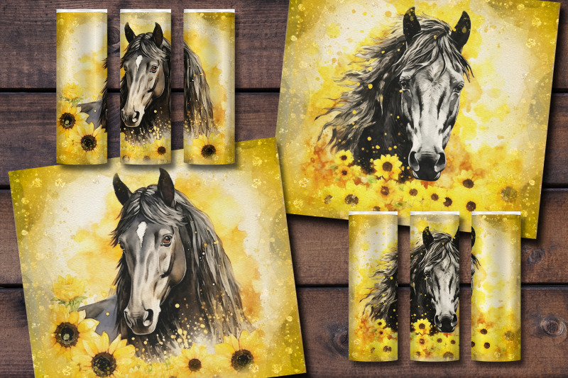 10-horse-and-sunflowers-tumbler-wrap-png