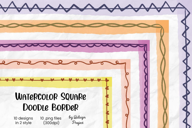 10-watercolor-square-doodle-border-decorative-element