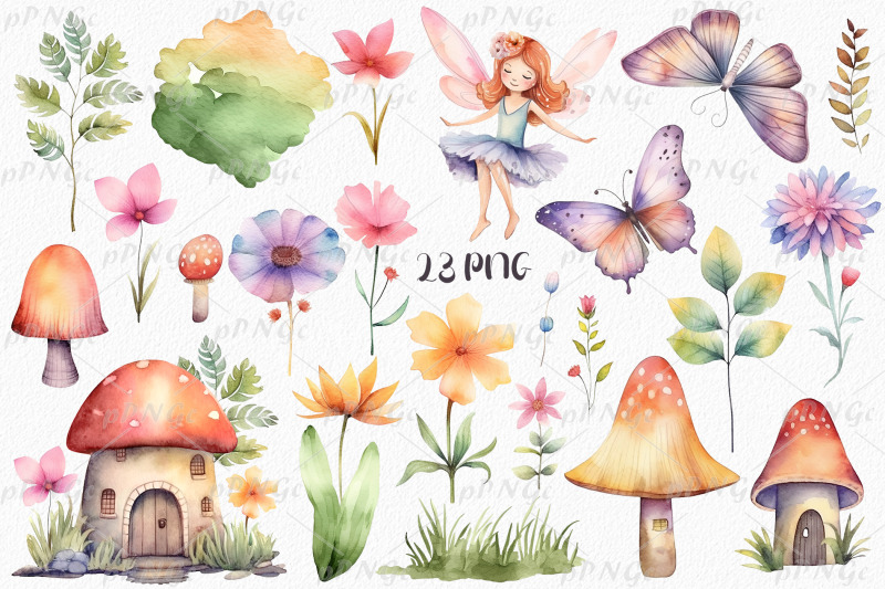 magical-fairy-garden-watercolor-clipart