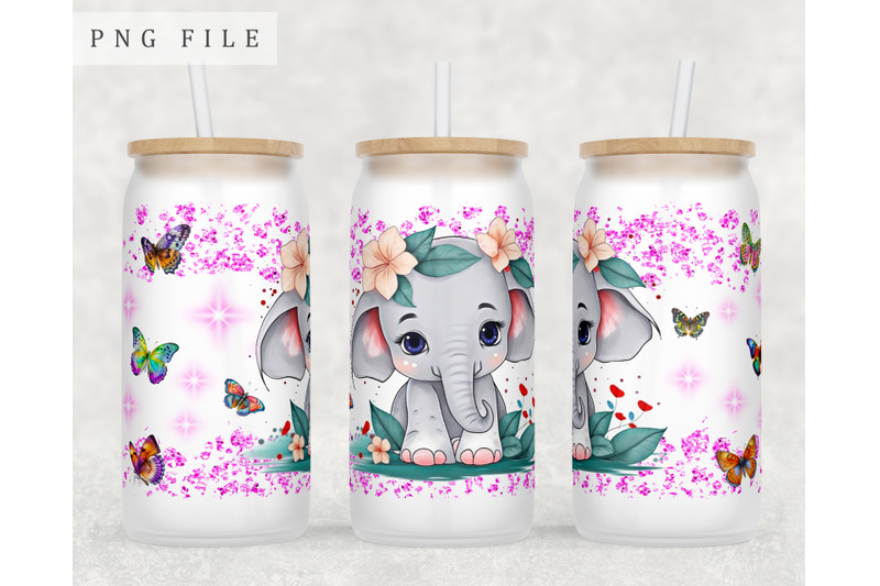 baby-elephant-libbey-glass-can-wrap-16oz-glass-can-sublimation-design