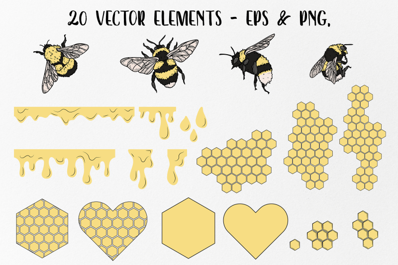 bee-honey-clipart-vectors-design-illustration-bee-set-vector