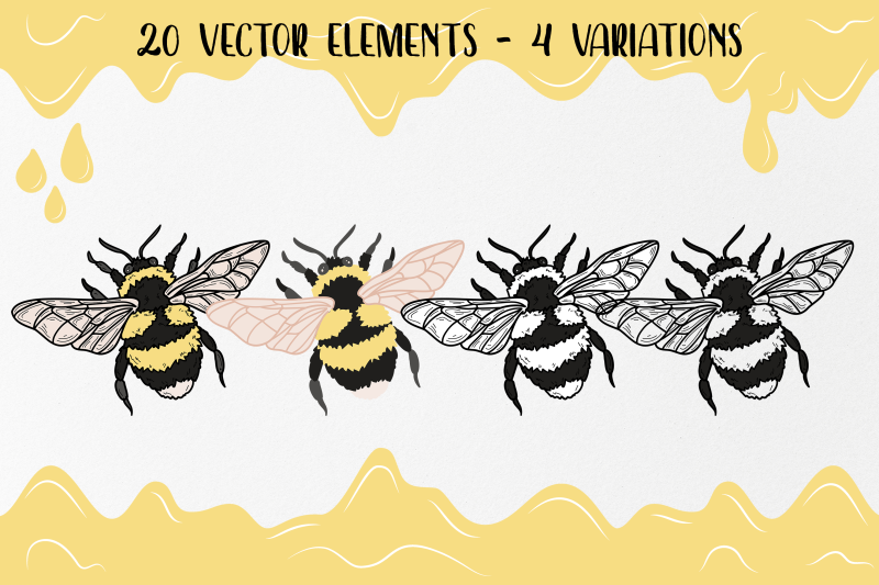 bee-honey-clipart-vectors-design-illustration-bee-set-vector