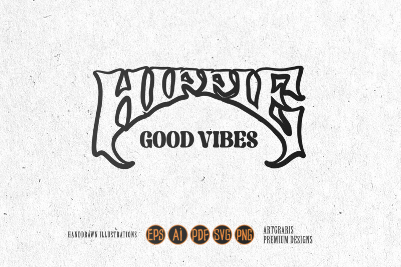 hippie-good-vibes-lettering-word-logo-illustrations-outline