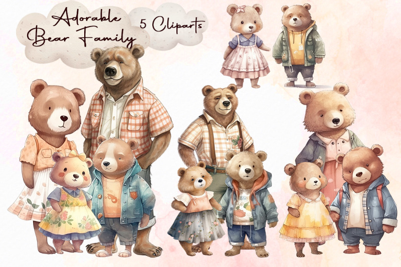 adorable-bear-family-cliparts