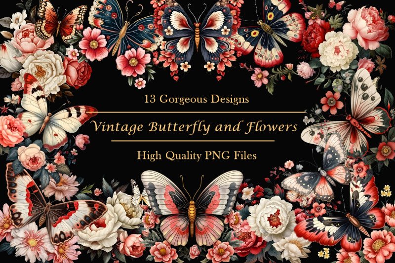 vintage-butterfly-and-flowers-design