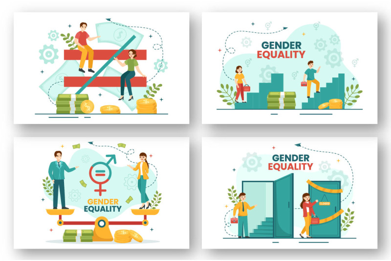 12-gender-equality-vector-illustration