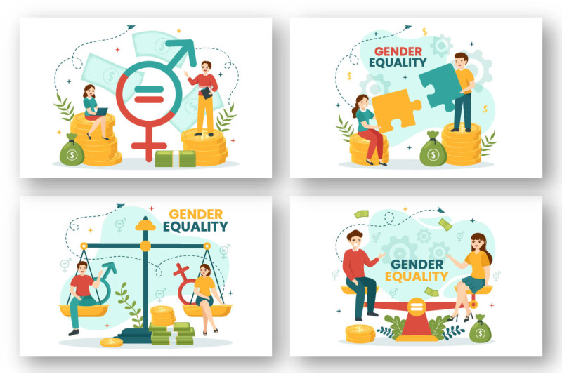 12-gender-equality-vector-illustration