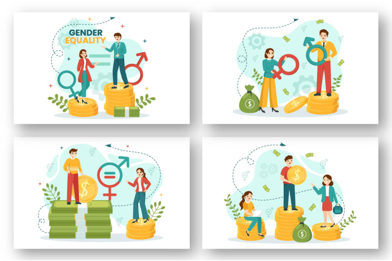 12-gender-equality-vector-illustration