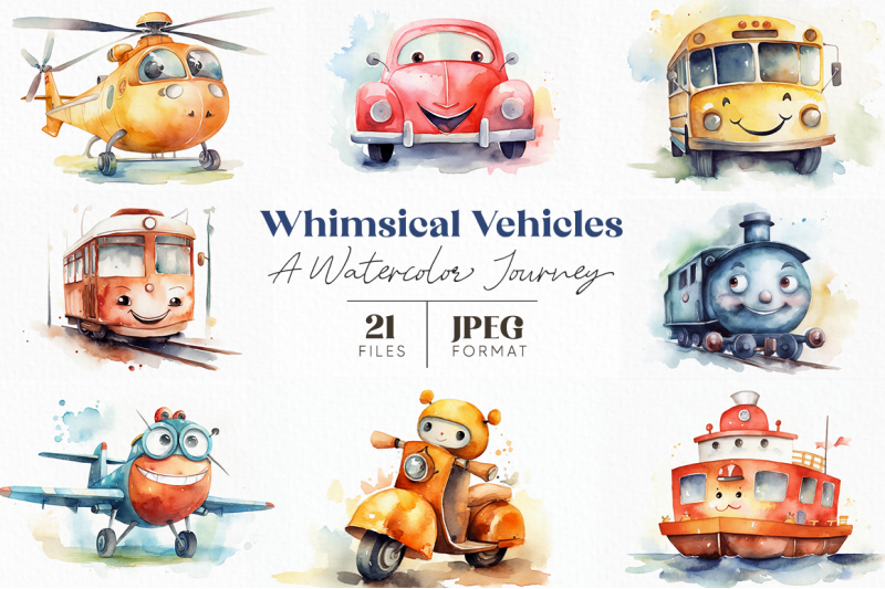 whimsical-vehicles-a-watercolor-collection