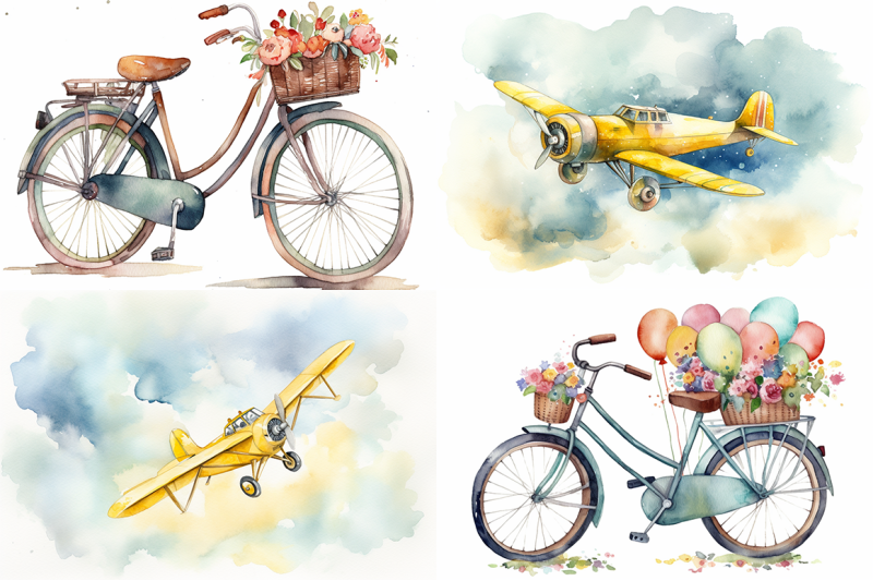 whimsical-vehicles-a-watercolor-collection