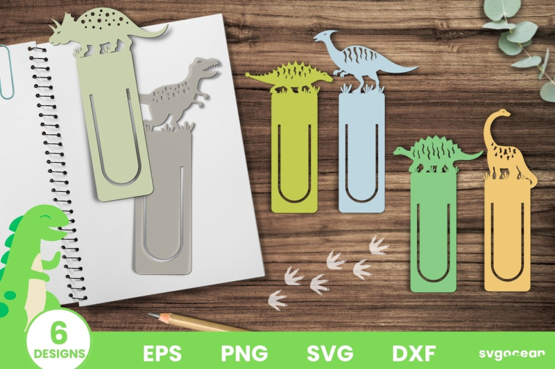 dinosaur-bookmark-svg-bundle-papercut-cute-bookmark