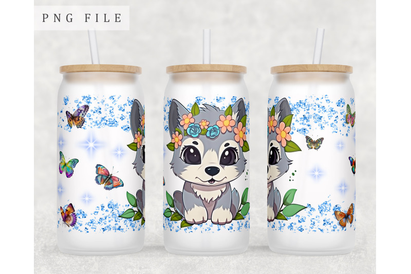 wolf-cub-libbey-glass-can-wrap-16oz-glass-can-sublimation-design-png