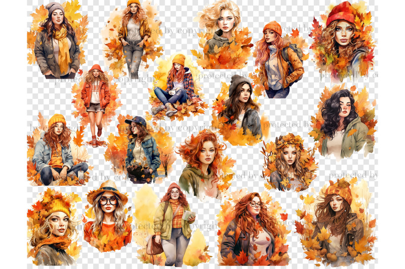 watercolor-autumn-girl-clipart-fashion-illustration-bundle