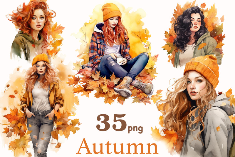 watercolor-autumn-girl-clipart-fashion-illustration-bundle