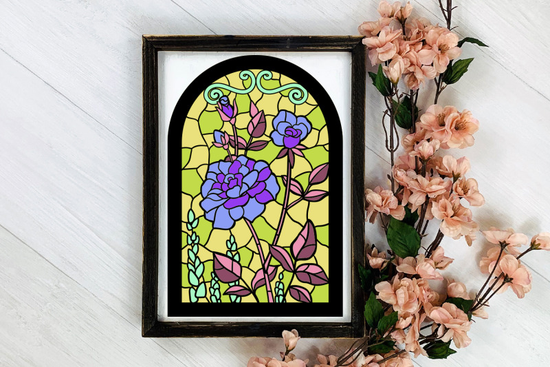 rose-garden-papercut-stained-glass