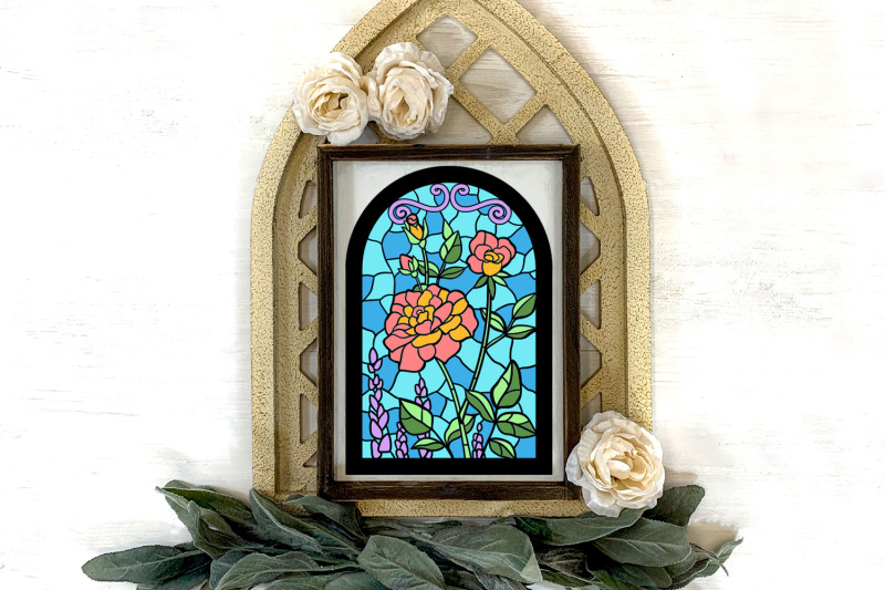 rose-garden-papercut-stained-glass