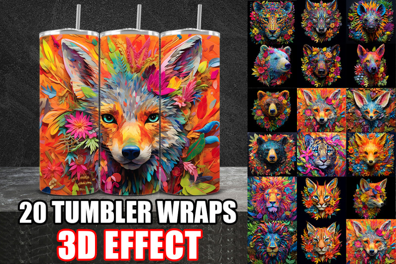 3d-beautiful-animals-tumbler-wrap
