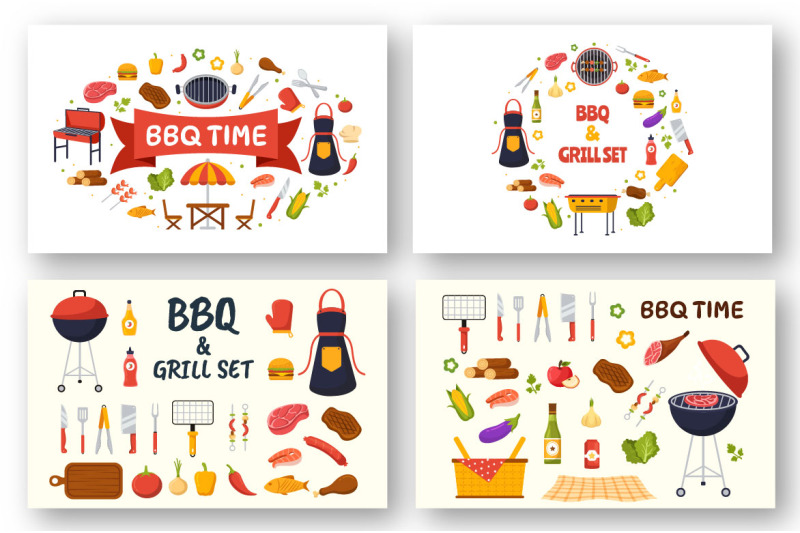 19-barbecue-and-grill-set-vector-illustration