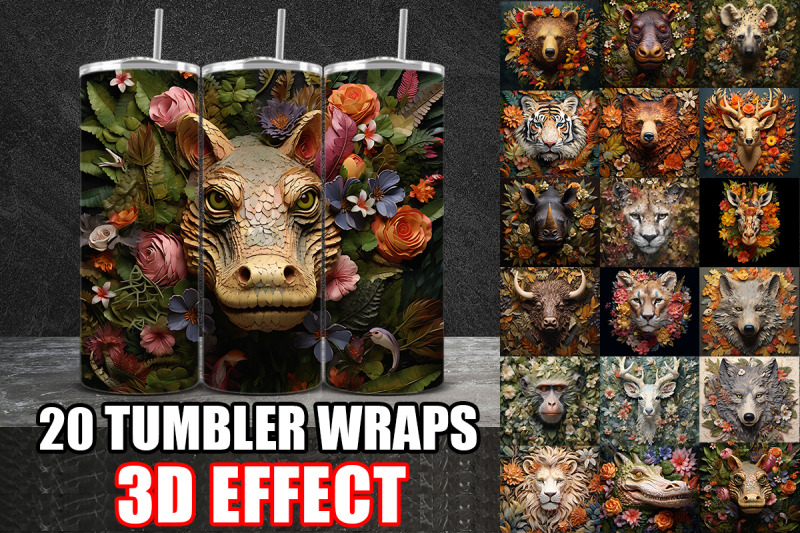 3d-wild-animals-tumbler-wrap-design