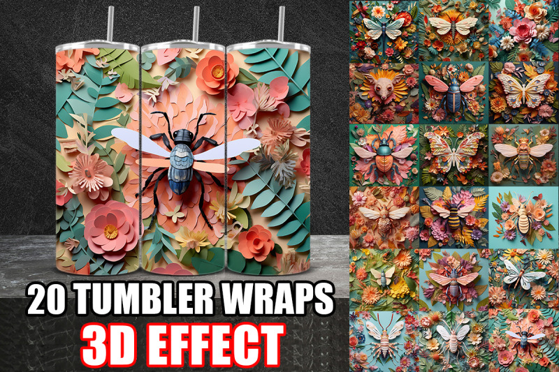 3d-bees-butterflies-tumbler-wrap