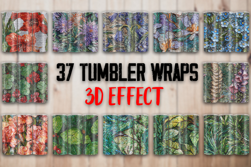 3d-effect-flowers-tumbler-wraps