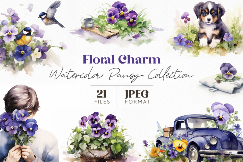 floral-charm-watercolor-pansy-collection