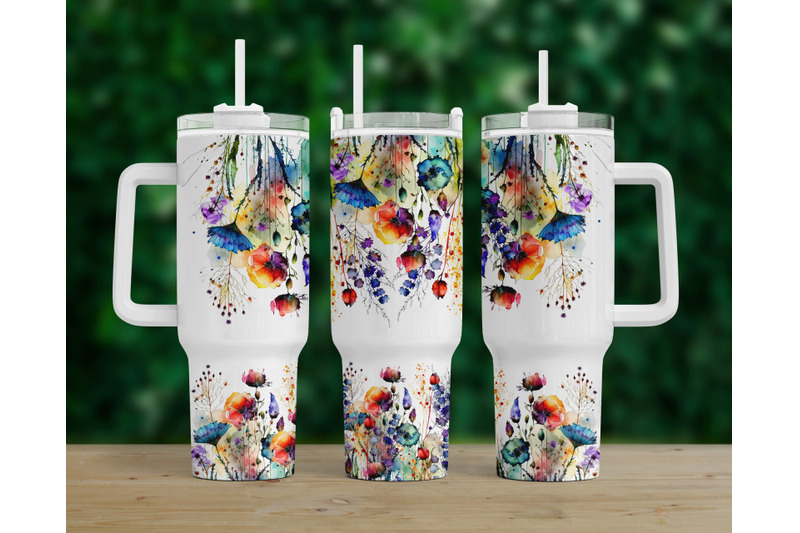 40oz-quencher-wildflowers-tumbler-sublimation-design