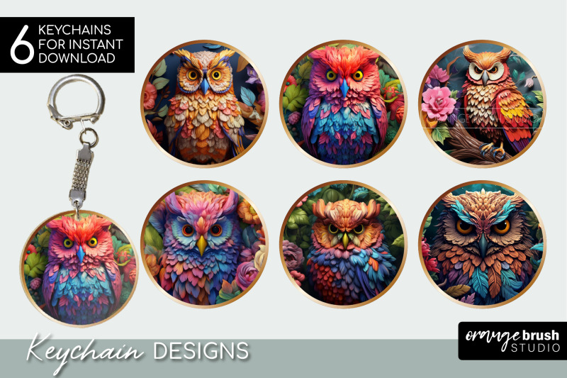 3d-owl-keychain-sublimation-bundle-3d-flowers-png-designs