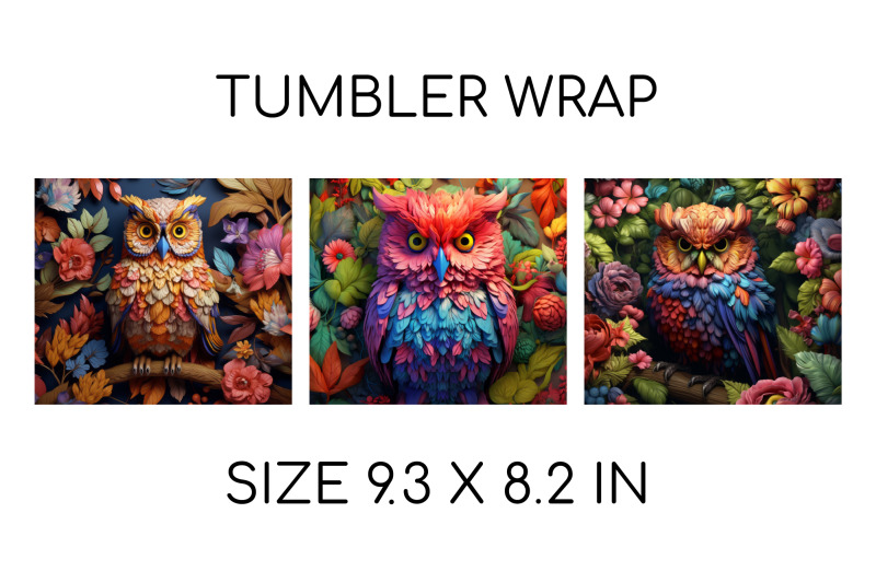 3d-owl-sublimation-tumbler-wrap-3d-tumbler-bundle