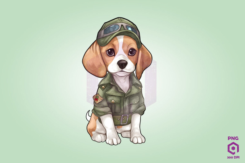 beagle-wearing-army-uniform