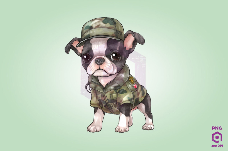 boston-terrier-wearing-army-uniform