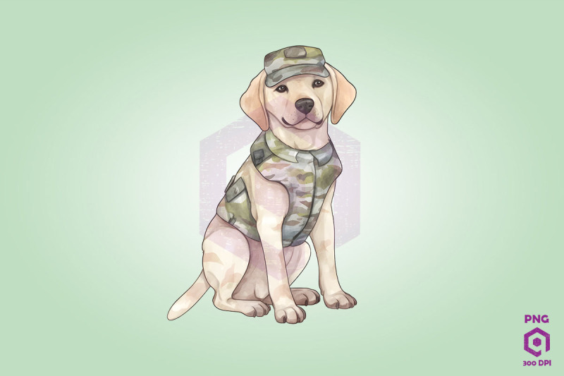 labrador-retriever-wearing-army-uniform