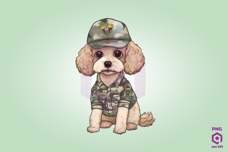 poodle-wearing-army-uniform