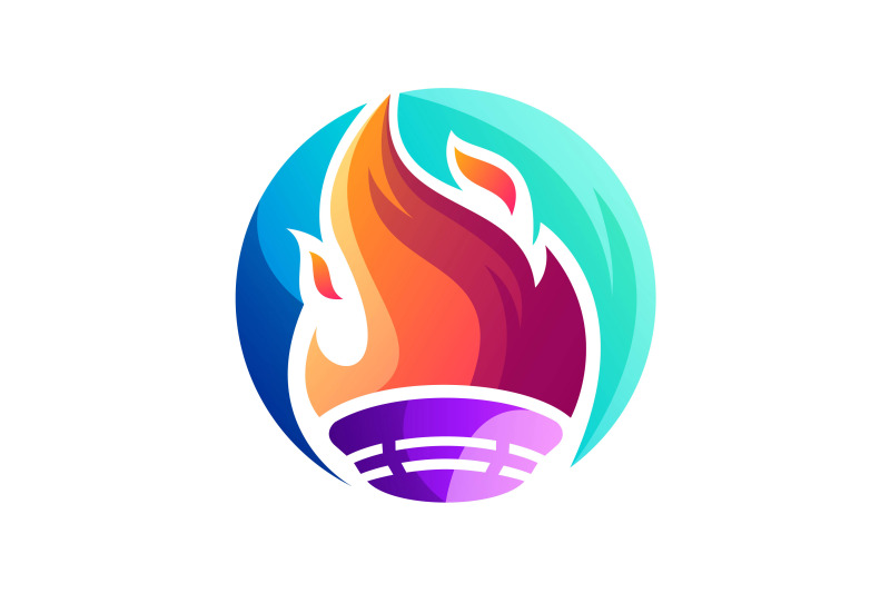 fire-torch-logo-in-gradient-color-style-vector-template