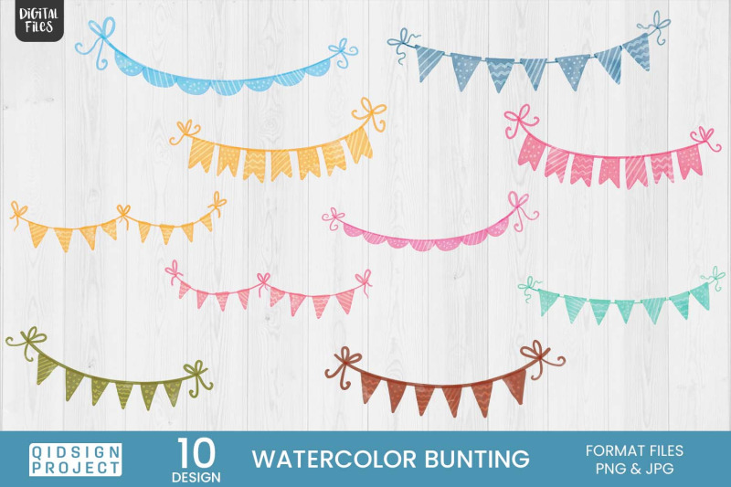 watercolor-bunting-10-variations