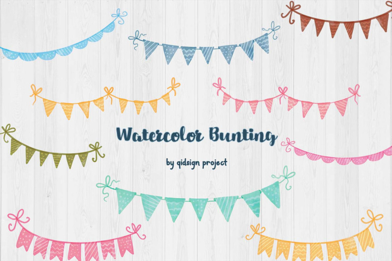 watercolor-bunting-10-variations