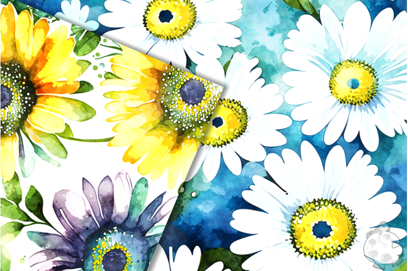 watercolor-daisy-flower-digital-papers