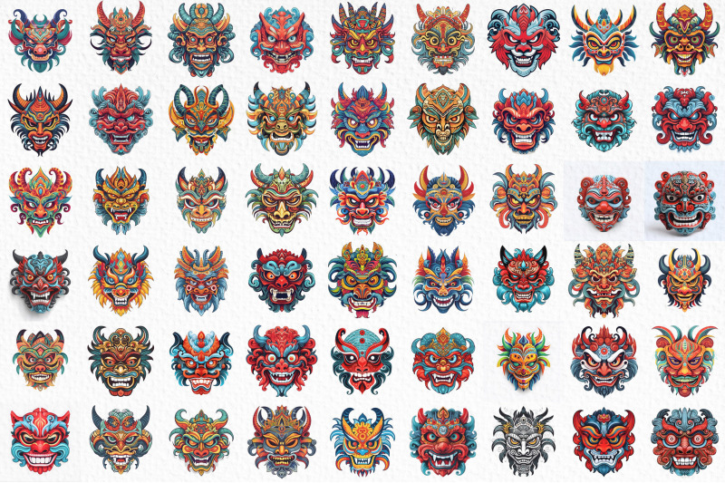 ritual-mask-100-traditional-asian-masks-bali-thailand-china