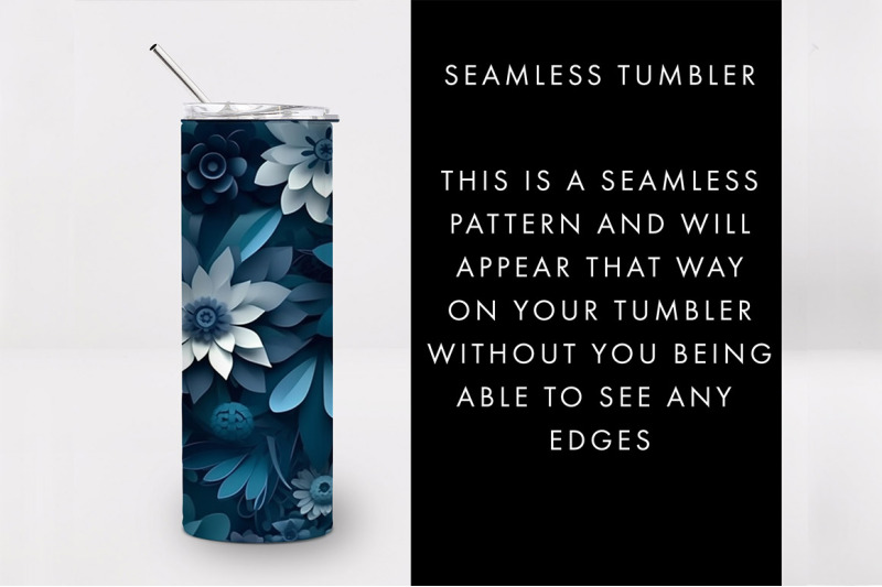 20oz-3d-dark-blue-flowers-skinny-tumbler-png-sublimation